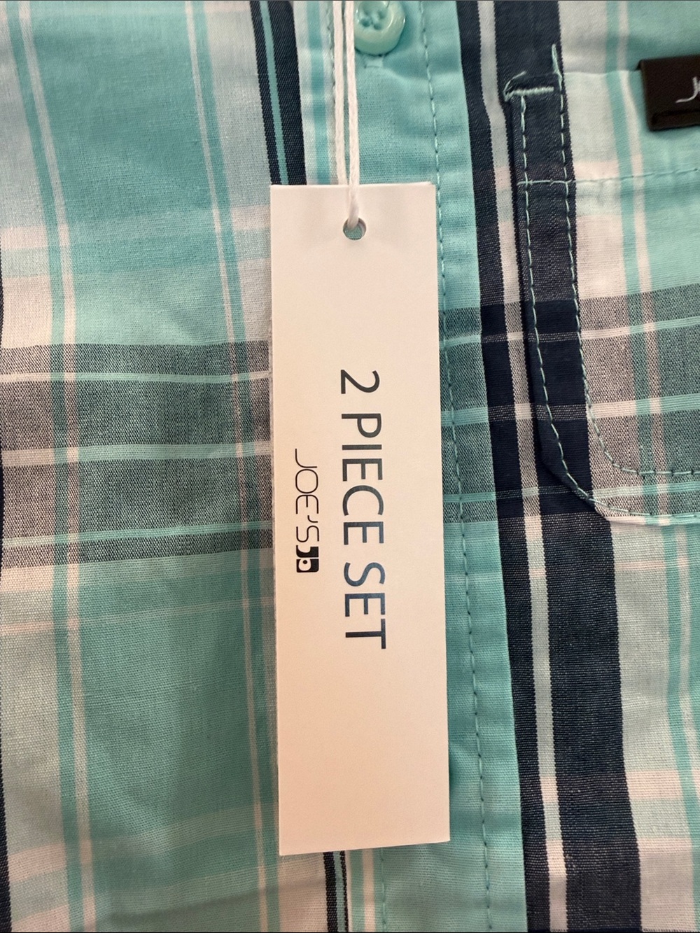 Joe's 2-Piece Teal Plaid Shirt Set for 18M - Picture 2 of 6
